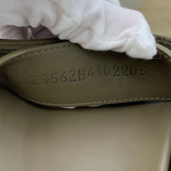Hermès Mens Suede Leather Sandals Olive Green Slide Slip-On Footwear